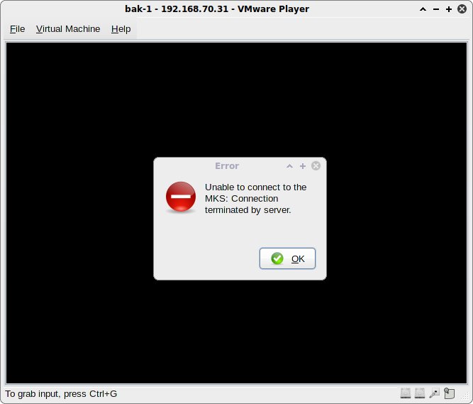 VMware Player: MKS error message